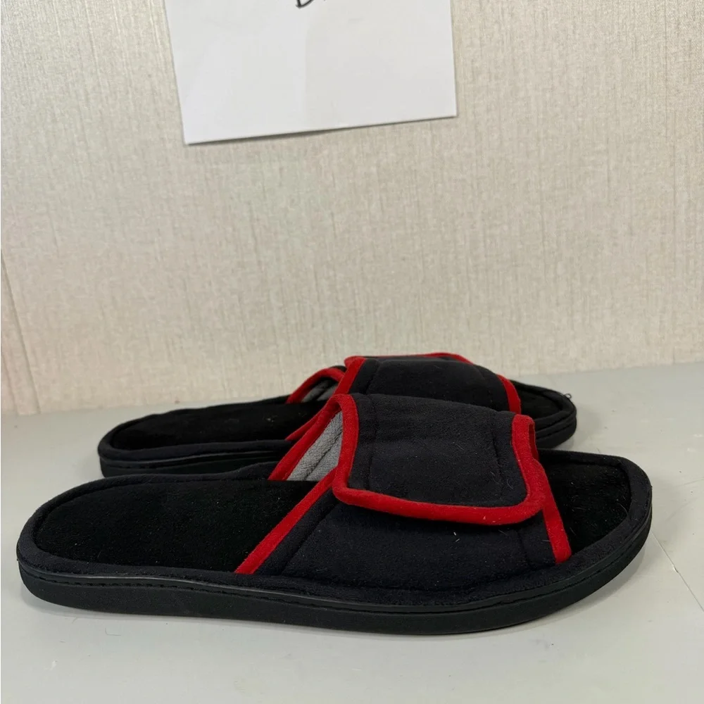 dearfoam slippers mens Size 11-12 Black And Red‎